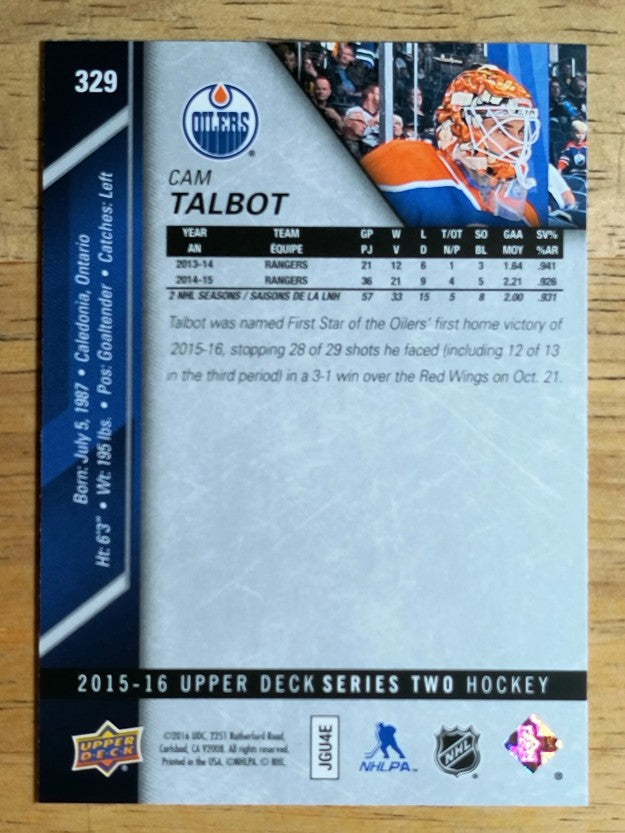 2015-16 Upper Deck #329 Cam Talbot