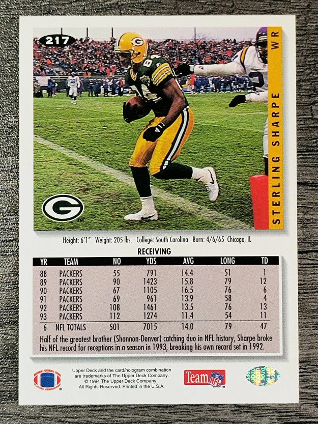 1994 Collector's Choice #217 Sterling Sharpe