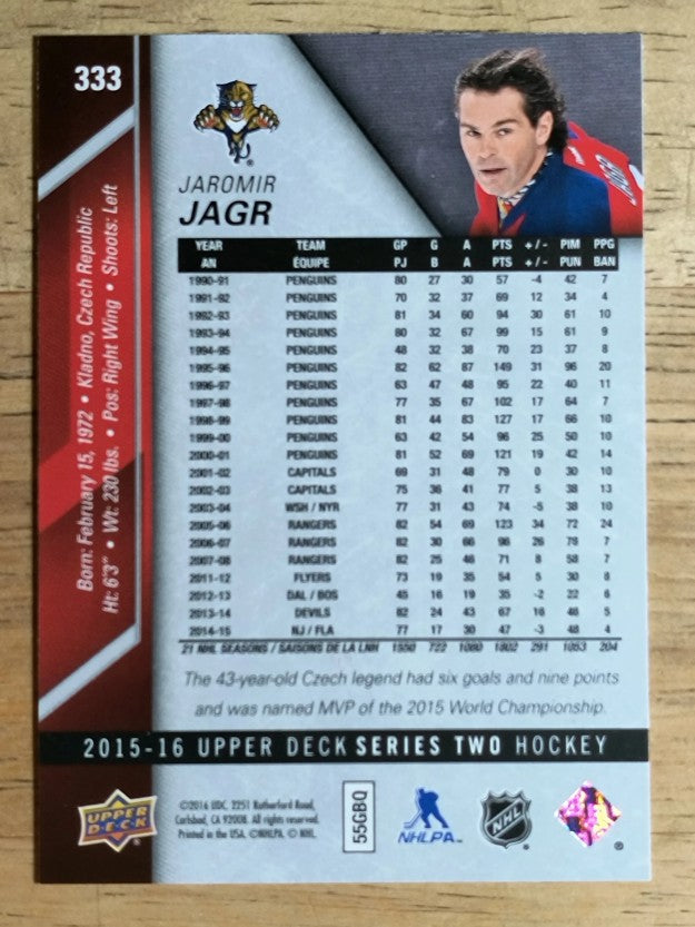 2015-16 Upper Deck #333 Jaromir Jagr