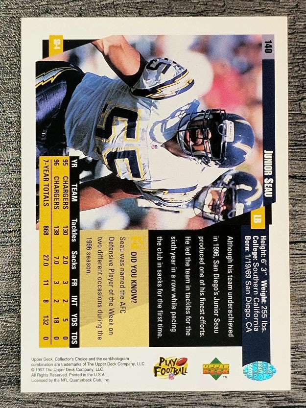 1997 Collector's Choice #140 Junior Seau