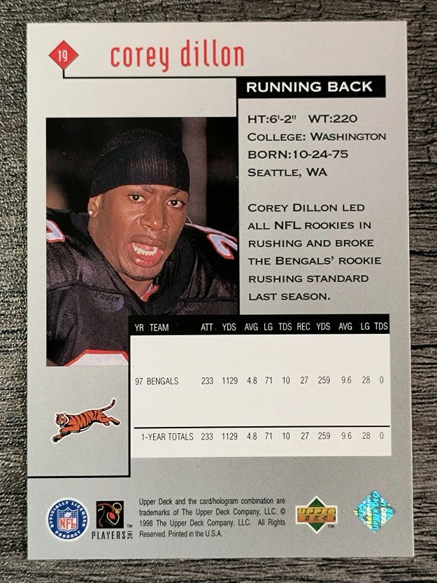 1998 Black Diamond Rookies #19 Corey Dillon