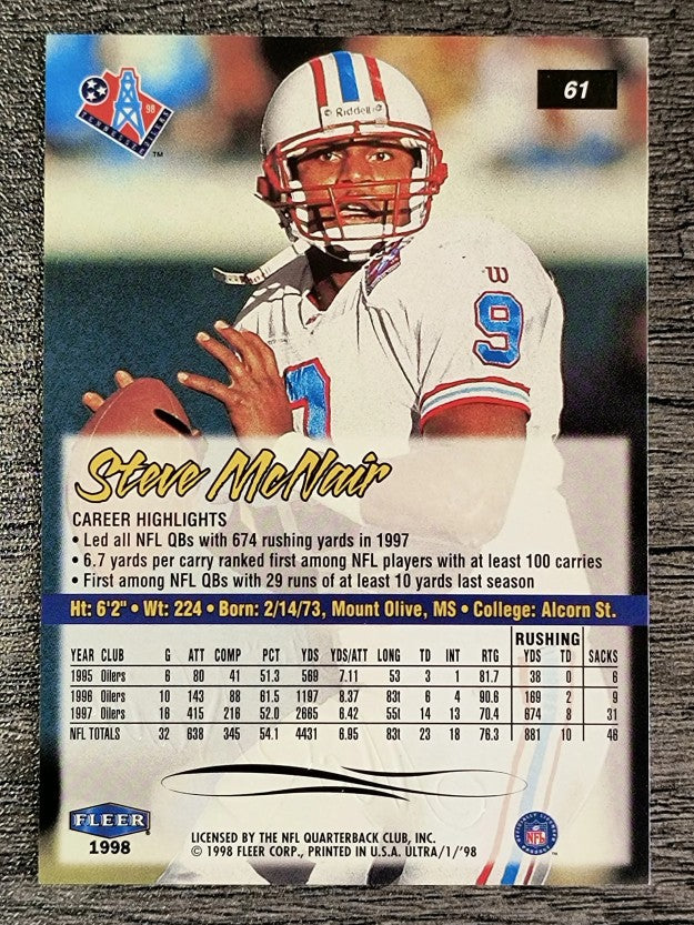 1998 Ultra #61 Steve McNair