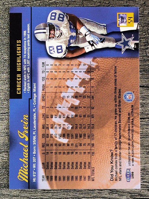 1999 Ultra #54 Michael Irvin