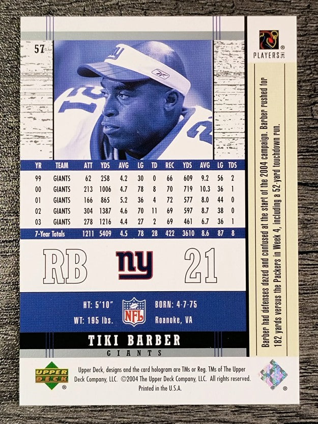 2004 Upper Deck Legends #57 Tiki Barber
