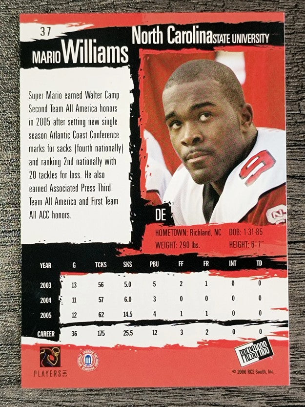 2006 Press Pass #37 Mario Williams
