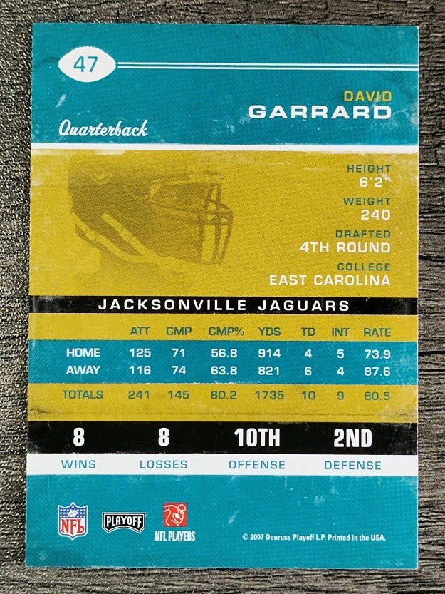 2007 Playoff Contenders #47 David Garrard