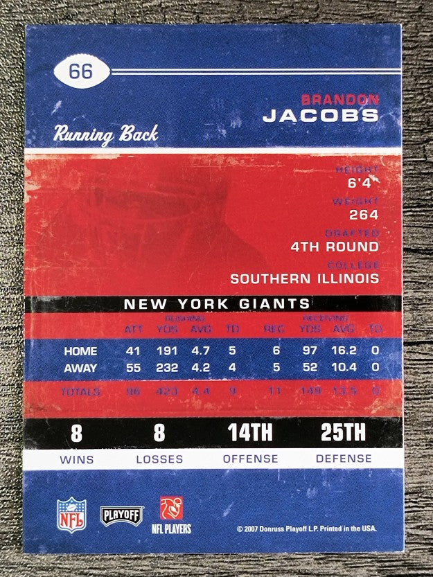 2007 Playoff Contenders #66 Brandon Jacobs