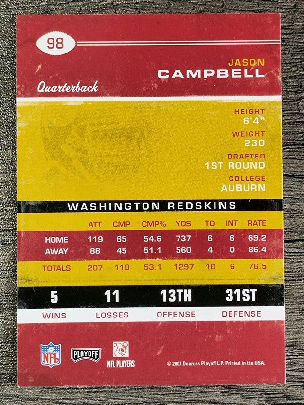 2007 Playoff Contenders #98 Jason Campbell