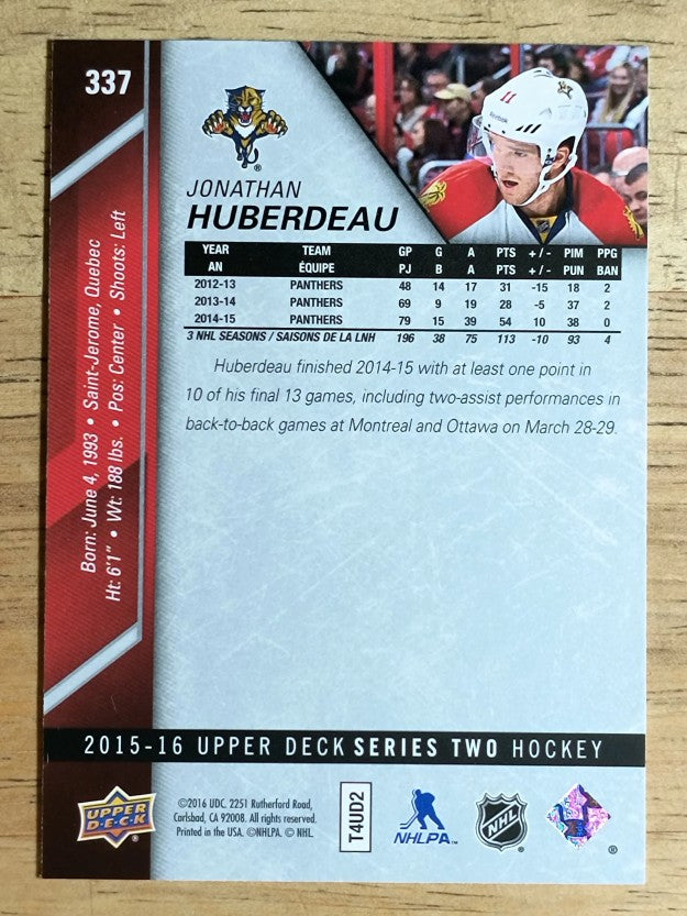2015-16 Upper Deck #337 Jonathan Huberdeau