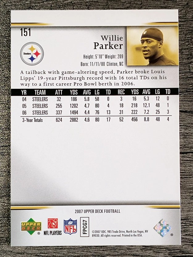 2007 Upper Deck #151 Willie Parker