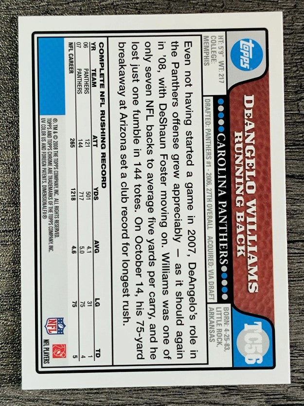 2008 Topps Chrome #TC56 DeAngelo Williams