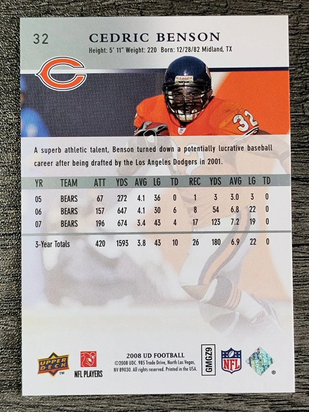 2008 Upper Deck #32 Cedric Benson