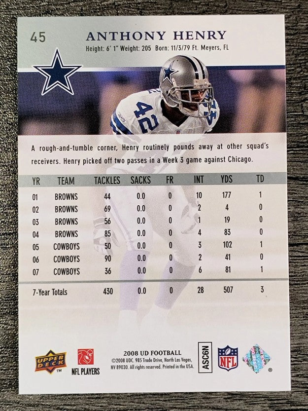 2008 Upper Deck #45 Anthony Henry