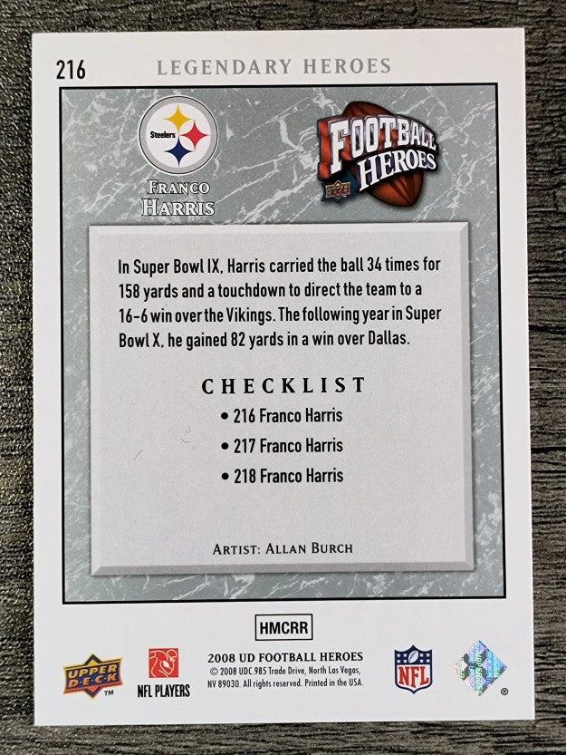 2008 Upper Deck Heroes #216 Franco Harris