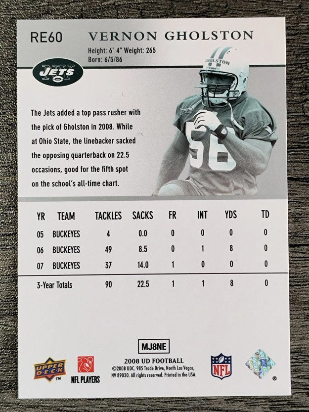 2008 Upper Deck Rookie Exclusives #RE60 Vernon Gholston