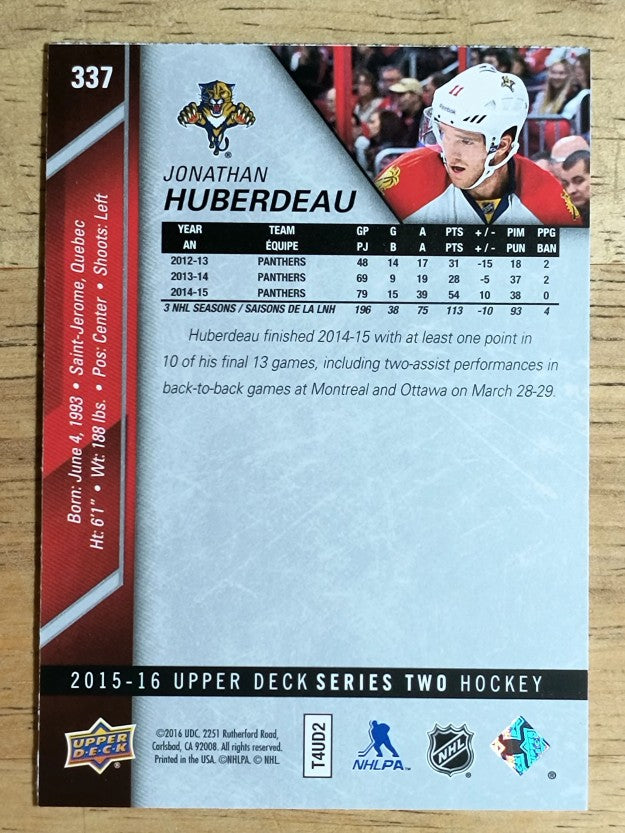 2015-16 Upper Deck #337 Jonathan Huberdeau