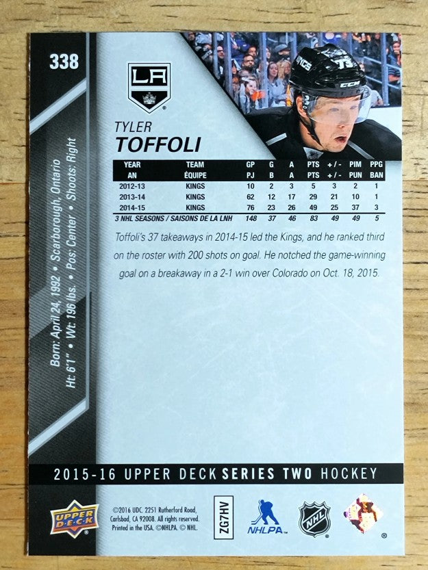 2015-16 Upper Deck #338 Tyler Toffoli