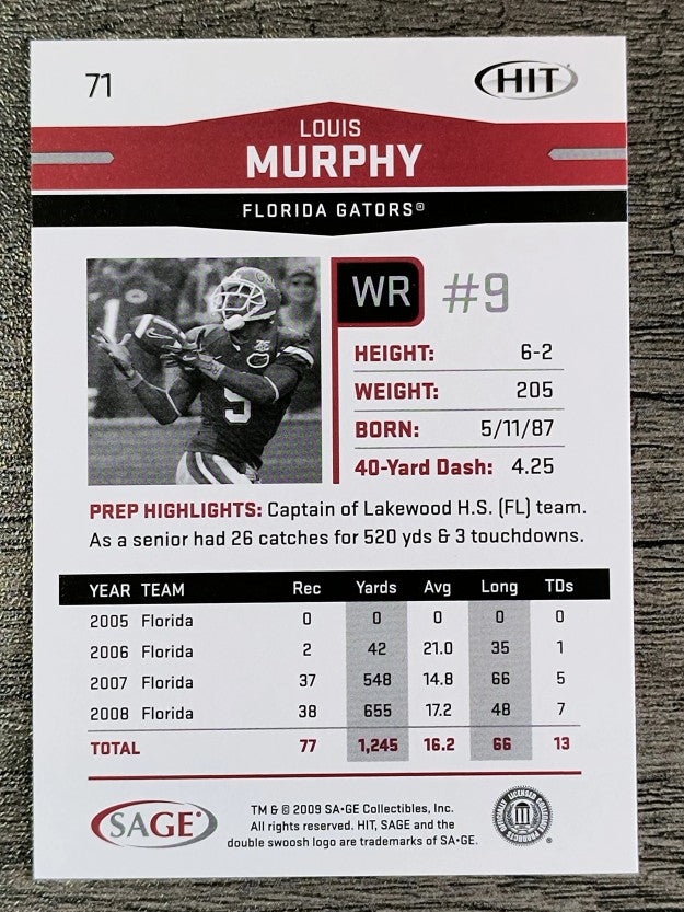 2009 SAGE HIT #71 Louis Murphy