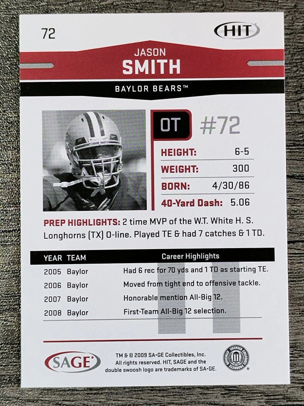 2009 SAGE HIT #72 Jason Smith