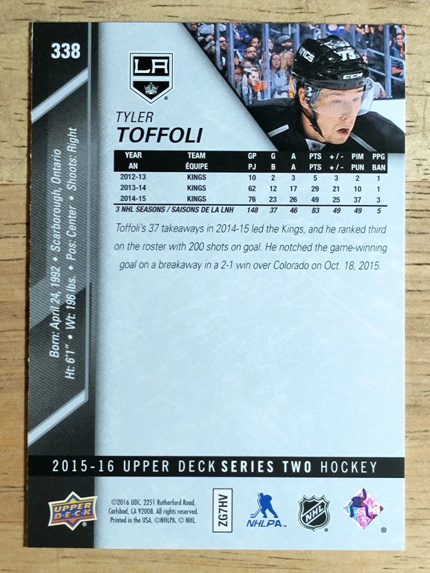 2015-16 Upper Deck #338 Tyler Toffoli
