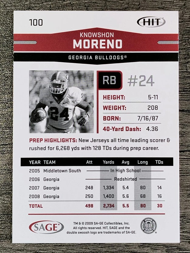 2009 SAGE HIT #100 Knowshon Moreno