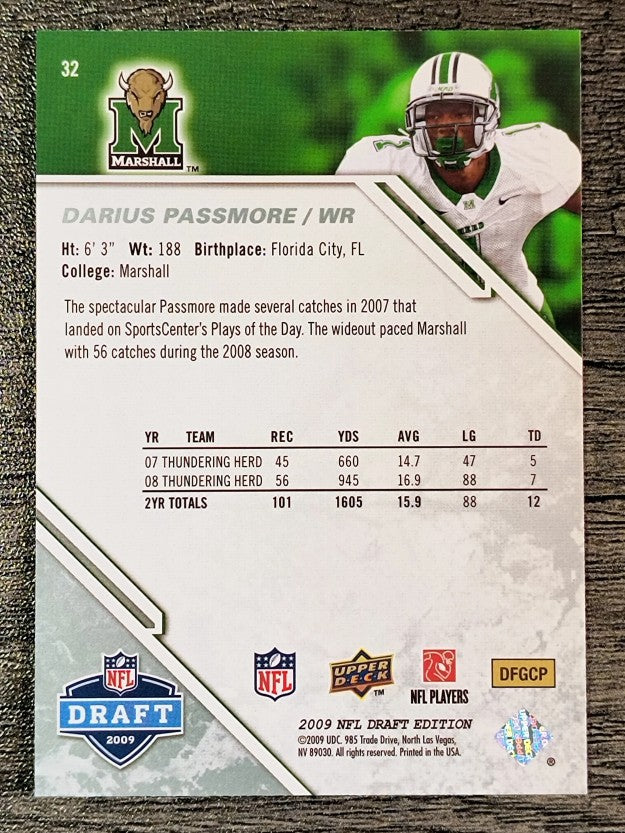 2009 Upper Deck Draft Edition #32 Darius Passmore RC