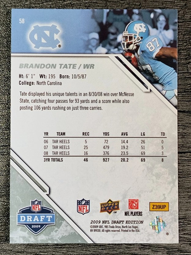 2009 Upper Deck Draft Edition #58 Brandon Tate RC