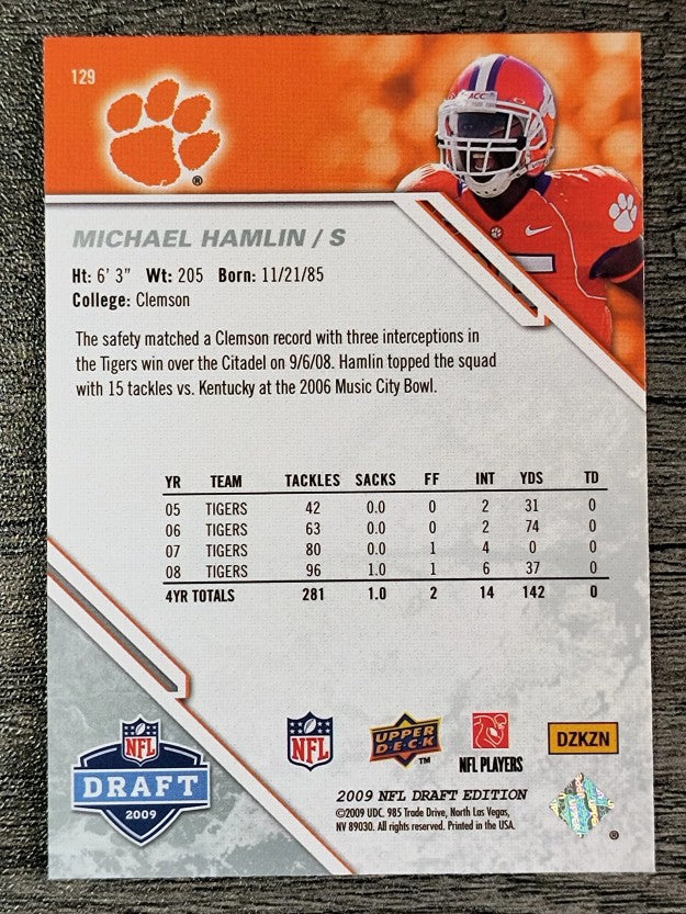 2009 Upper Deck Draft Edition #129 Michael Hamlin RC