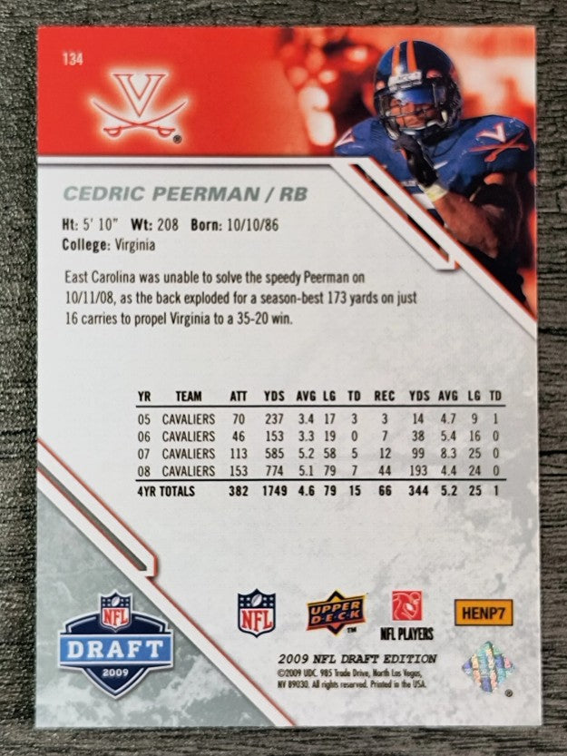 2009 Upper Deck Draft Edition #134 Cedric Peerman RC