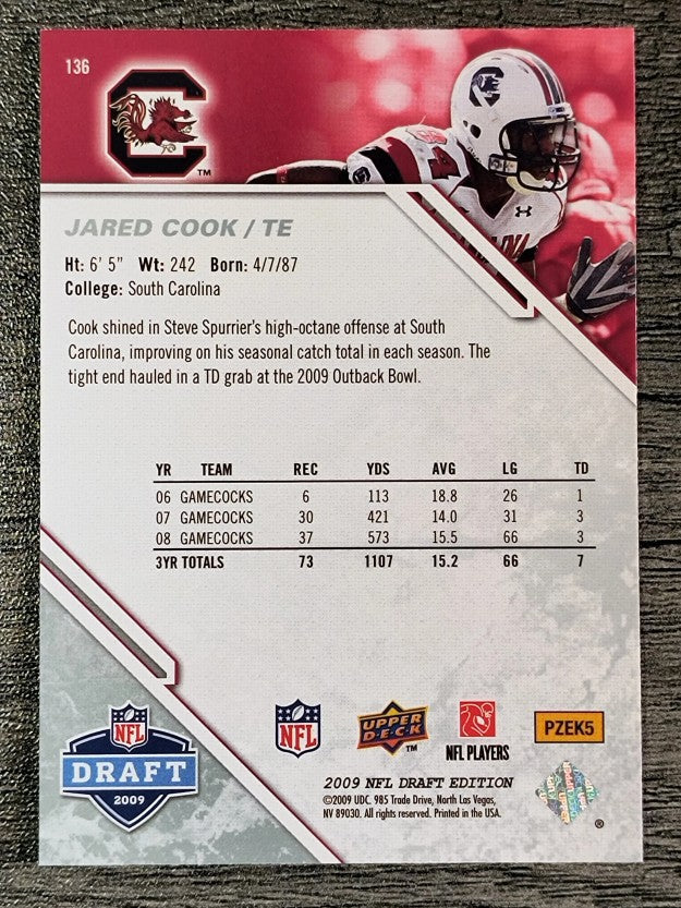 2009 Upper Deck Draft Edition #136 Jared Cook RC