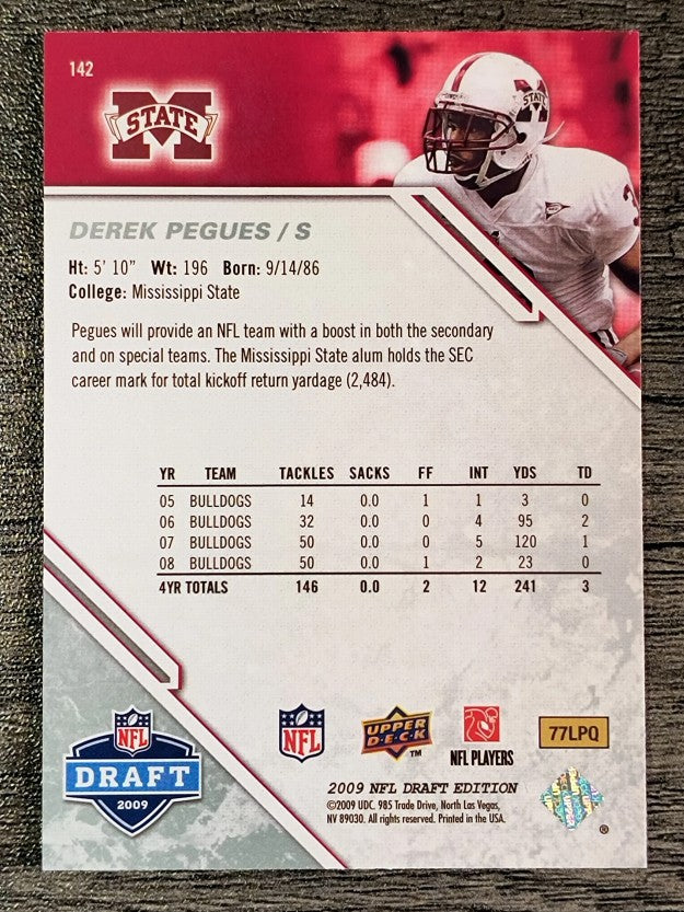 2009 Upper Deck Draft Edition #142 Derek Pegues RC