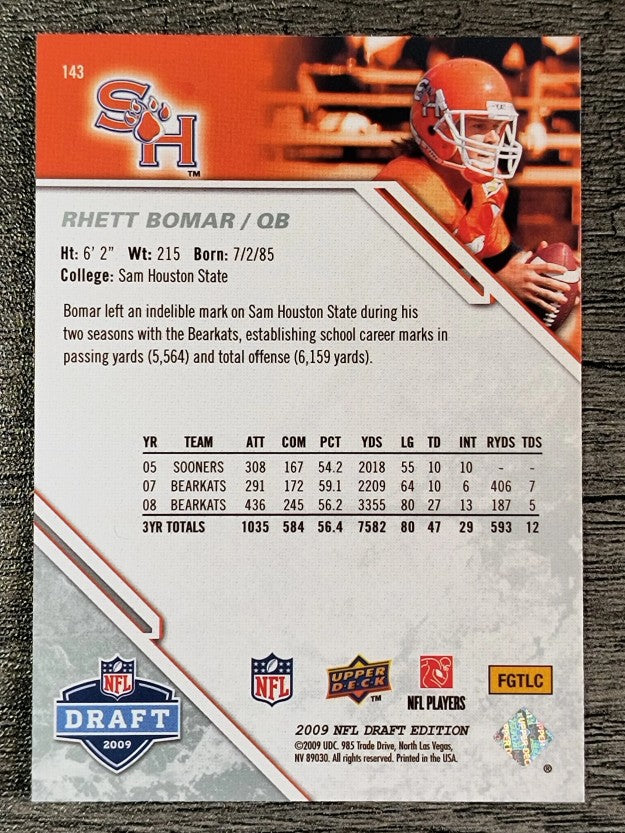 2009 Upper Deck Draft Edition #143 Rhett Bomar RC