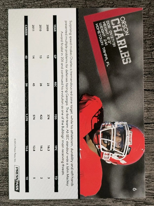 2012 Press Pass #6 Orson Charles