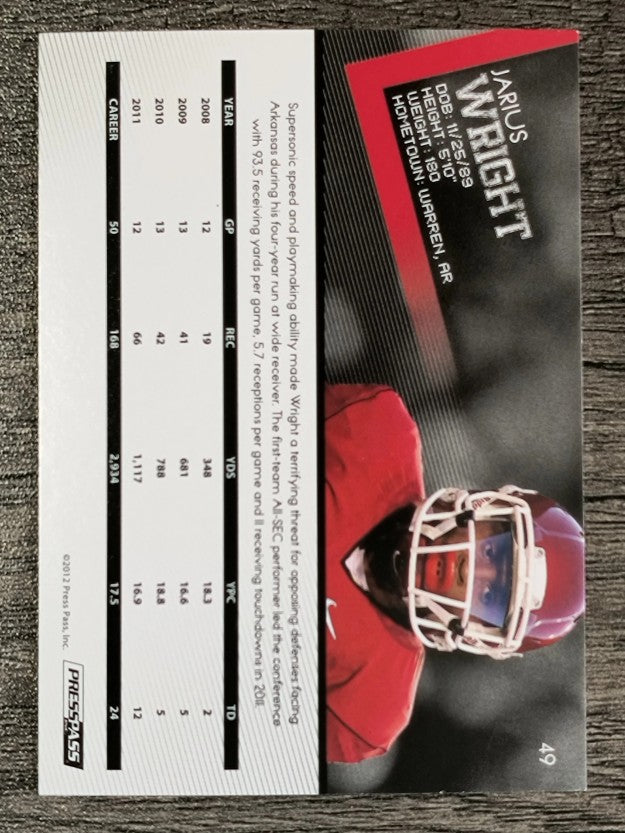2012 Press Pass #49 Jarius Wright