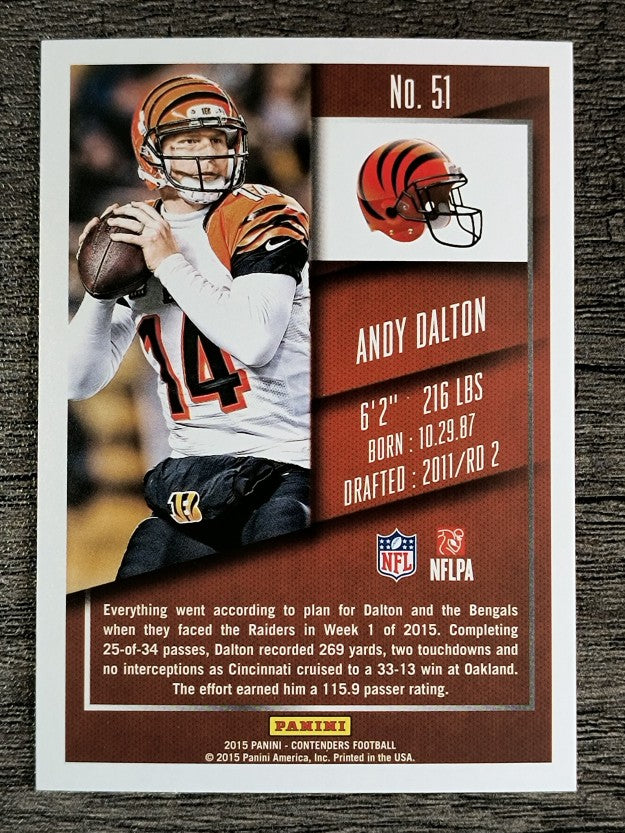 2015 Panini Contenders #51 Andy Dalton
