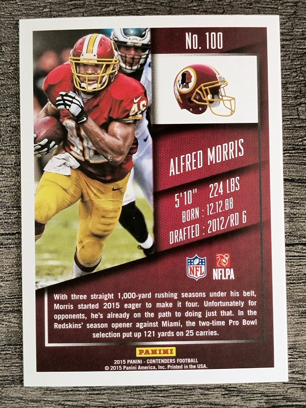 2015 Panini Contenders #100 Alfred Morris