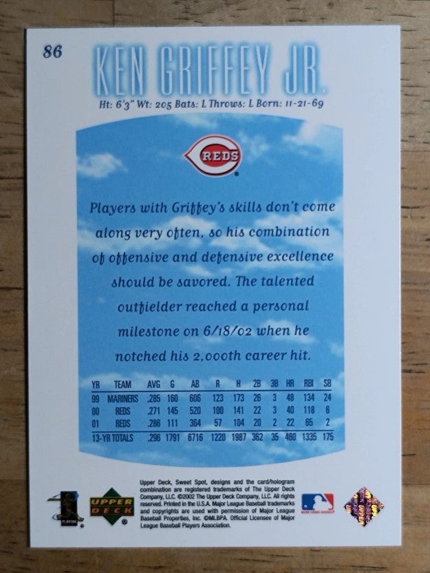 2002 Sweet Spot #86 Ken Griffey Jr.