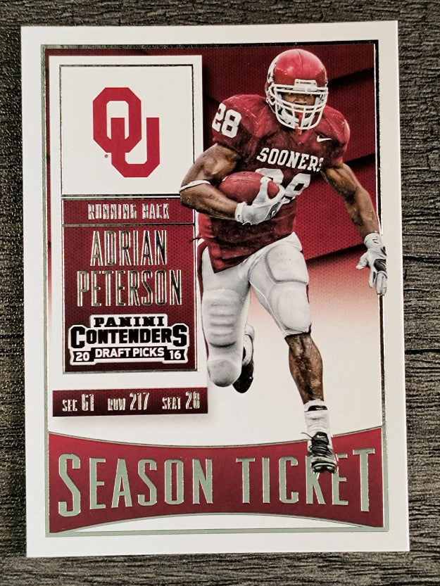 2016 Panini Contenders Draft Picks #3 Adrian Peterson