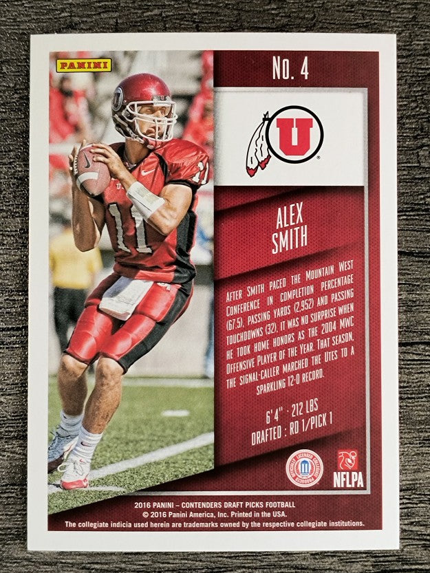 2016 Panini Contenders Draft Picks #4 Alex Smith