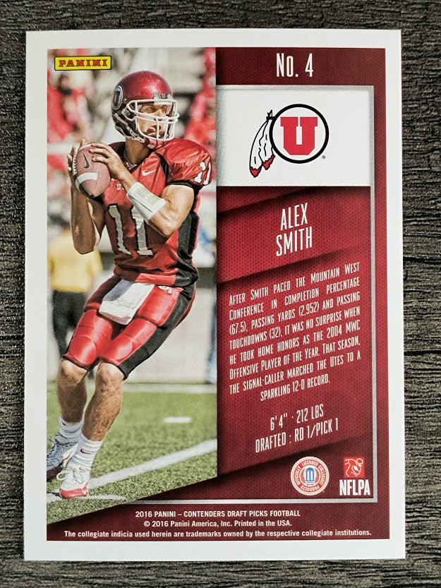 2016 Panini Contenders Draft Picks #4 Alex Smith