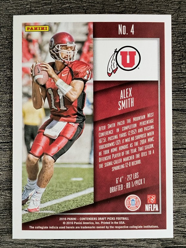 2016 Panini Contenders Draft Picks #4 Alex Smith