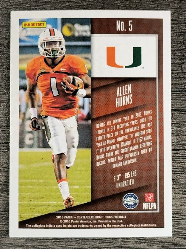 2016 Panini Contenders Draft Picks #5 Allen Hurns