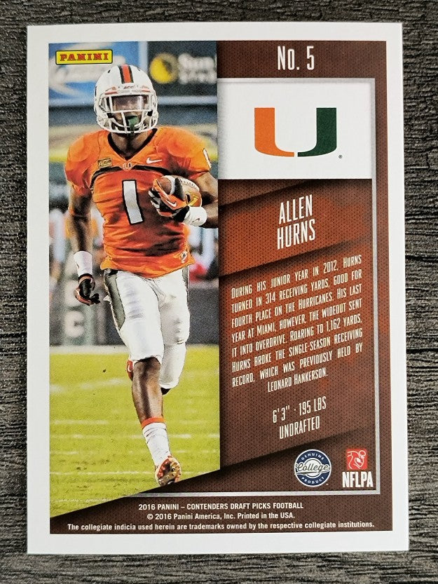 2016 Panini Contenders Draft Picks #5 Allen Hurns