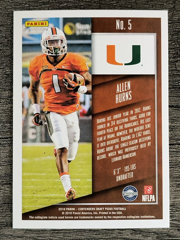 2016 Panini Contenders Draft Picks #5 Allen Hurns