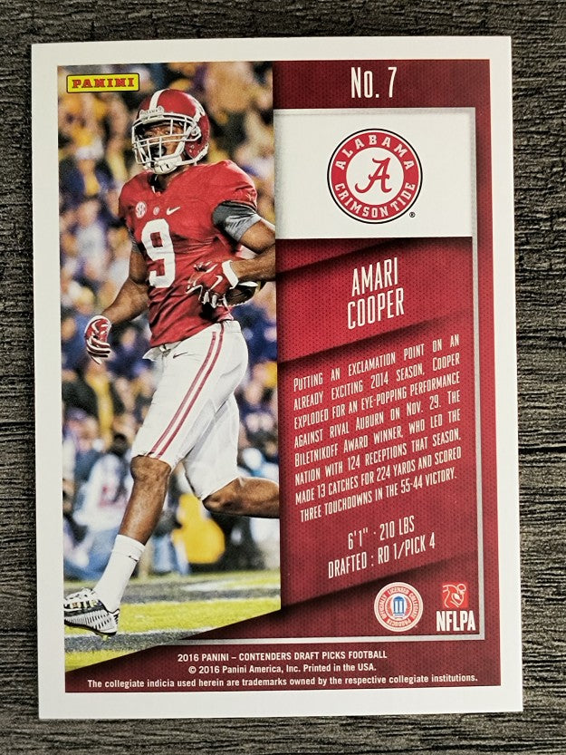 2016 Panini Contenders Draft Picks #7 Amari Cooper