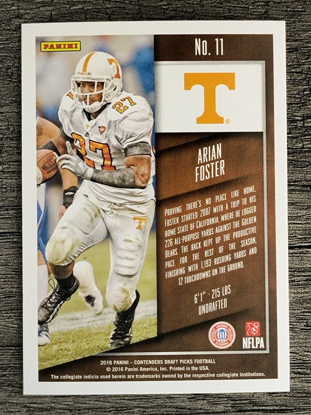 2016 Panini Contenders Draft Picks #11 Arian Foster