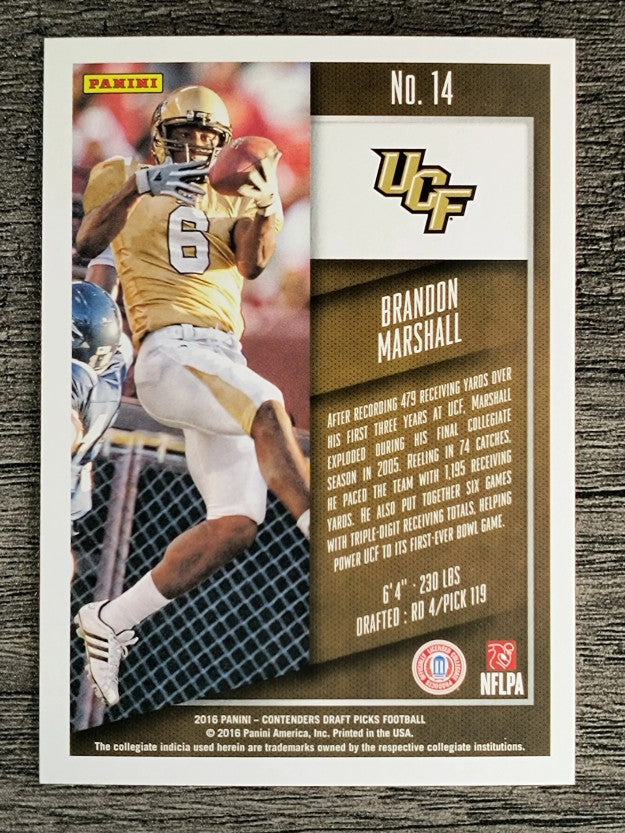 2016 Panini Contenders Draft Picks #14 Brandon Marshall