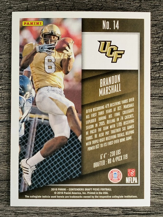 2016 Panini Contenders Draft Picks #14 Brandon Marshall