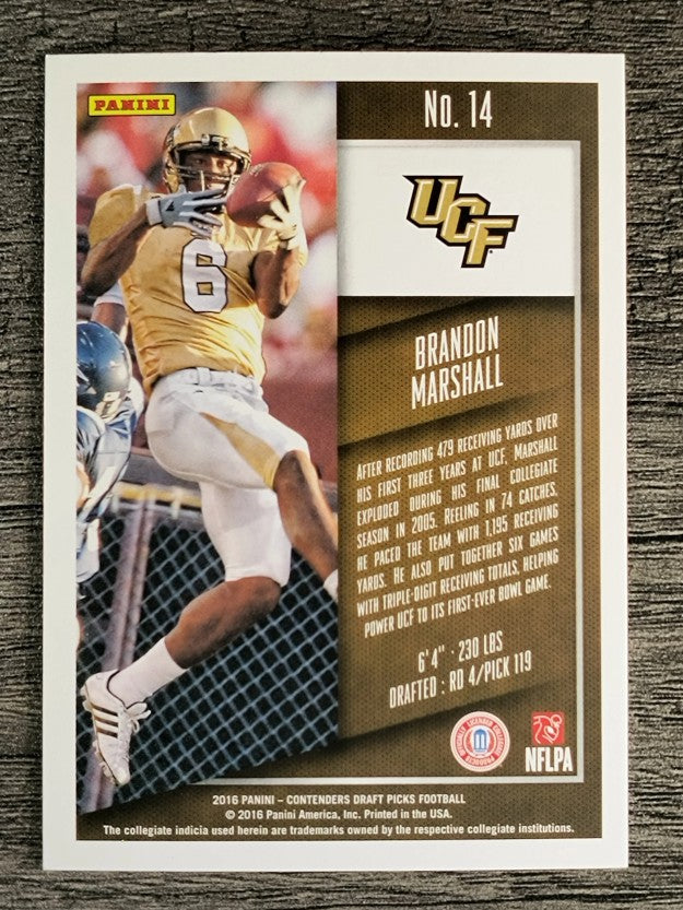 2016 Panini Contenders Draft Picks #14 Brandon Marshall
