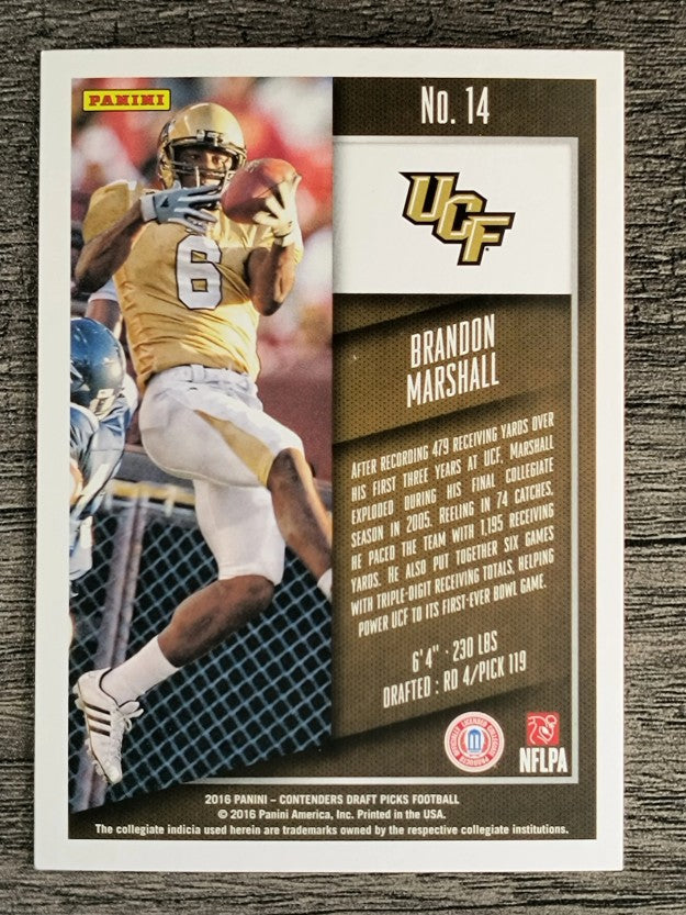 2016 Panini Contenders Draft Picks #14 Brandon Marshall